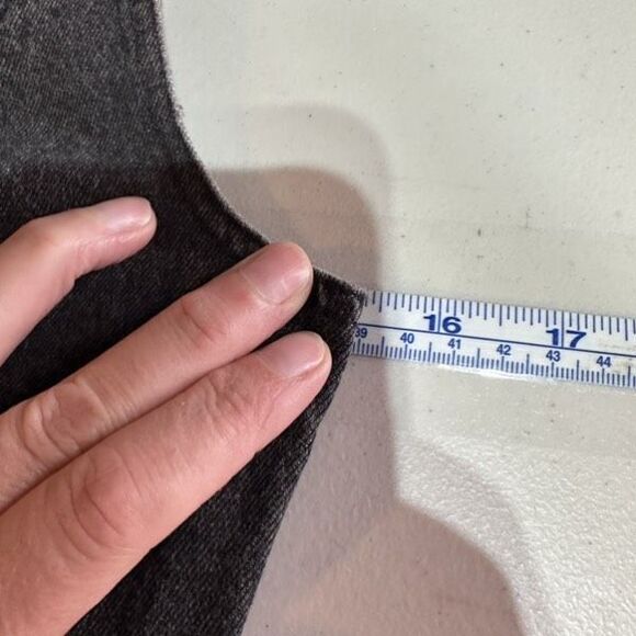 Lulus Corra Denim Mini Dress S Washed Black Button Front Jean Jumper Square Neck - Picture 11 of 12